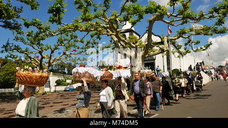 Esprit Saint (Espirito Santo) festivités à Criação Velha. Pico, Açores, Portugal Banque D'Images