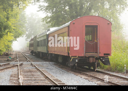 Walkersville Southern Rail voitures sur une voie ferrée est un train touristique qui s'adresse à des événements spéciaux et de week-end voyages ferroviaires. Banque D'Images