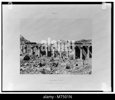 Ile de Philae (Fîleh) - colonnade orientale (sic) - ruines vues du point S - Félix Teynard. Rcac2001695337 Banque D'Images