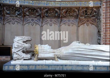 Sarcophage de la Reine Margrethe I, le fondateur et premier dirigeant de Royaumes de Danemark, de la Suède et de la Norvège à la suite d'union personnelle appelée Union de Kalmar, behi Banque D'Images