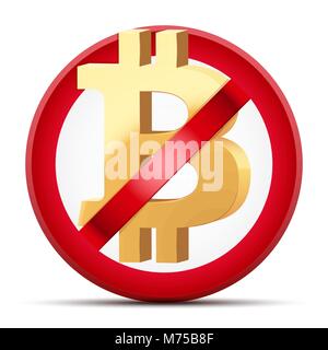 Interdiction de Bitcoin Cryptocurrency Illustration de Vecteur