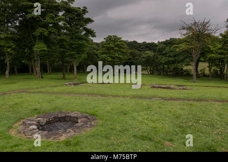 Fort de Bar Hill (2dn siècle, le plus élevé de tous les forts Mur d'Antonin), à proximité du village de Twechar. L'Ecosse Banque D'Images