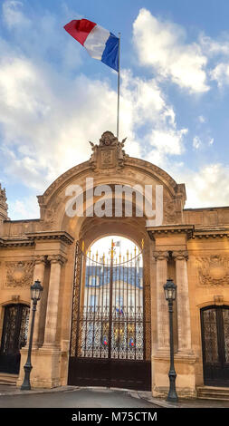 Entrée du Palais de l'Elysée, place du Président de la République, rue du faubourg Saint honore, Paris France Banque D'Images