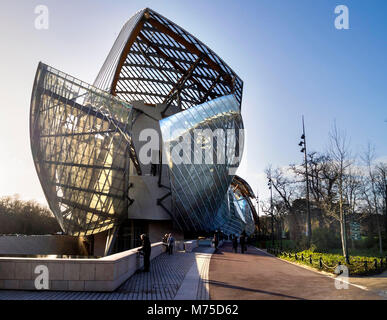 L'architecture moderne de Louis Vuitton Foundation par Frank Gehry, Paris, France Banque D'Images