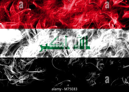 L'Iraq drapeau de fumée Banque D'Images
