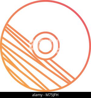 Ligne plate CD orange avec bandes conception sur fond blanc vector illustration Illustration de Vecteur