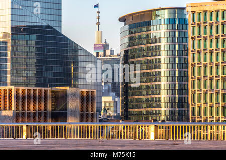 Bruxelles, Belgique, du quartier des affaires, des gratte-ciel, ligne d'horizon, Banque D'Images