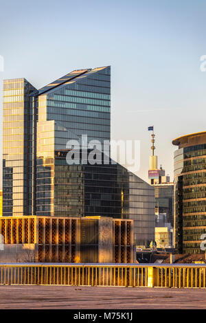 Bruxelles, Belgique, du quartier des affaires, des gratte-ciel, ligne d'horizon, Banque D'Images