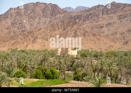Al Bithnah et Château Fort, Fujairah, Émirats Arabes Unis Banque D'Images