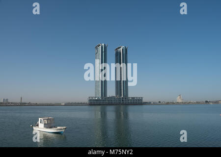 Vue panoramique sur la ville de Ras al Khaimah, Émirats Arabes Unis Banque D'Images