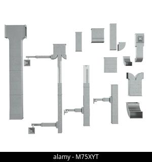 Système de tuyaux de ventilation serties sur fond blanc. 3D illustration Banque D'Images