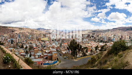 Vue aérienne à La Paz, Bolivie. C'est la capitale et la troisième plus grande ville de Bolivie Banque D'Images