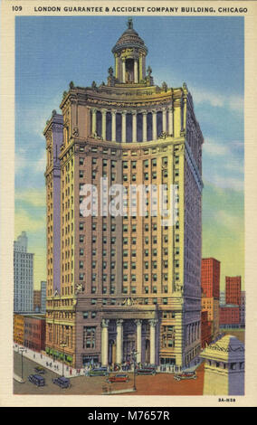 Le London Guarantee & accident Company Building à Chicago, un gratte-ciel emblématique connu pour son style architectural et son importance historique, est un point de repère important dans l'horizon de la ville. Banque D'Images