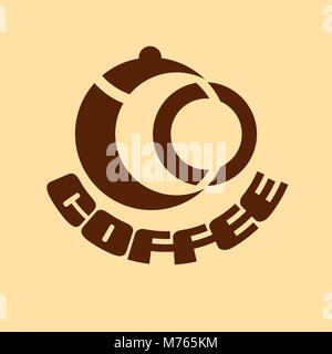 Logo Le logo de cafe café. café maison. Banque D'Images