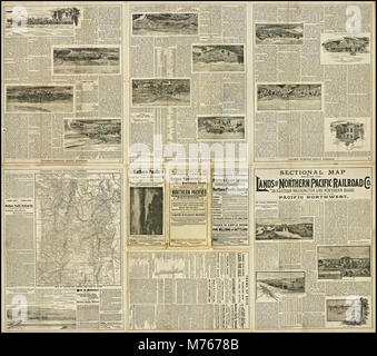 Carte montrant la concession de terre de la Northern Pacific Railroad Co. à l'Est de Washington et du Nord... Npar (17370) Banque D'Images