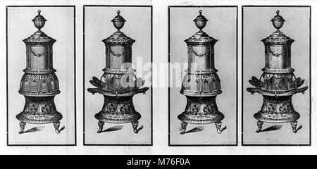 Les vieux poêles à charbon étaient couramment utilisés pour chauffer les maisons à la fin du XIXe siècle et au début du XXe siècle. Ces poêles utilisaient le charbon comme source de combustible pour fournir de la chaleur dans les environnements domestiques. Banque D'Images