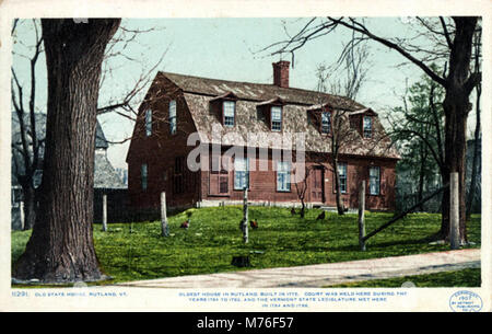 La vieille maison d'État de Rutland, construite en 1775, est la plus ancienne maison de la ville. Il a servi de palais de justice au XVIIIe siècle, jouant un rôle clé dans l'histoire juridique locale. Banque D'Images