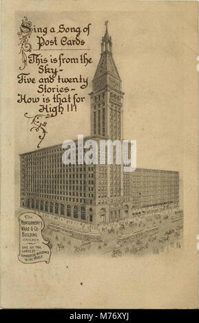 Chanter une chanson de cartes postales, de droit de Montgomery Ward & Co building à Chicago (NPAR) 422584 Banque D'Images