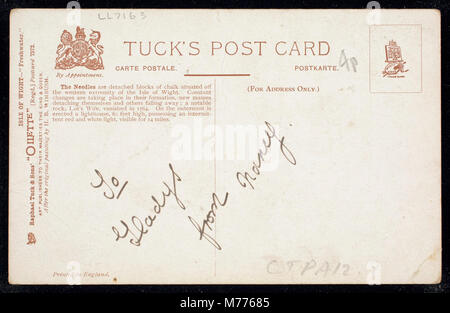 Une vue panoramique des aiguilles, une formation rocheuse naturelle située sur l'île de Wight, en Angleterre. Banque D'Images