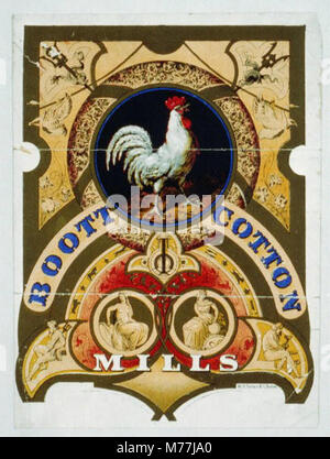 Le Booth Cotton Mills était un site industriel important, probablement situé dans le sud des États-Unis. L'image représente une usine de coton typique du début du XXe siècle, montrant les machines et la main-d'œuvre. Banque D'Images