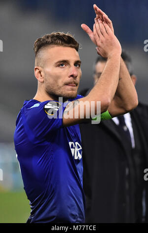 Rome, Italie. 09Th Mar, 2018. Ligue Europa 8e de final-match Lazio vs Dinamo Kiev-Rome-08 mar 2018 dans l'image Ciro Immobile Photographe01 Photo Credit : agence photo indépendante/Alamy Live News Banque D'Images