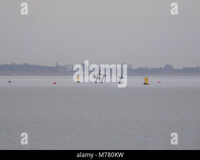 Sheerness, Kent, UK. 9 mars, 2018. Météo France : un ciel couvert et calme matin dans Sheerness. L'épave du SS Richard Montgomery. Credit : James Bell/Alamy Live News Banque D'Images