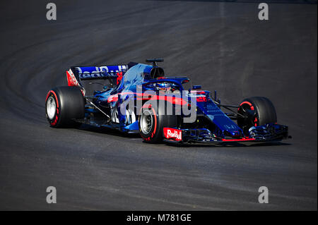 Barcelone, Espagne. 9 mars, 2018. Brendon Hartley de la Scuderia Toro Rosso en action pendant la pré saison formule un test. Crédit : Pablo Guillen Alamy News Banque D'Images