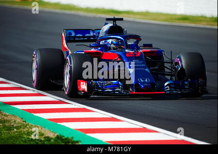 Barcelone, Espagne. 9 mars, 2018. Brendon Hartley de la Scuderia Toro Rosso en action pendant la pré saison formule un test. Crédit : Pablo Guillen Alamy News Banque D'Images