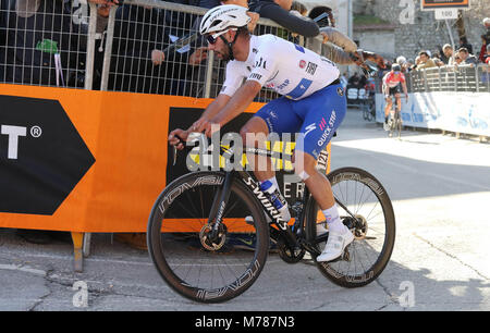 Follonico à Trevi, Italie. Mar 9, 2018. Fernando Gaviria (Quick Step) au cours de l'UCI World Tour, Tirreno-Adriatico 2018, Phase 3, Follonico à Trevi, en Italie, le 9 mars 2018 - Photo Laurent Layris / DPPI Crédit : Laurent Locevaphotos Lairys/agence/Alamy Live News Banque D'Images