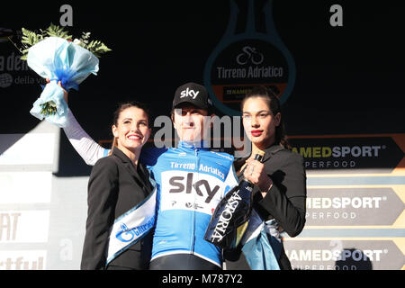 Follonico à Trevi, Italie. Mar 9, 2018. Gerrant Thomas (Team Sky) au cours de l'UCI World Tour, Tirreno-Adriatico 2018, Phase 3, Follonico à Trevi, en Italie, le 9 mars 2018 - Photo Laurent Layris / DPPI Crédit : Laurent Locevaphotos Lairys/agence/Alamy Live News Banque D'Images