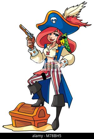 Pirate Girl Illustration Illustration de Vecteur