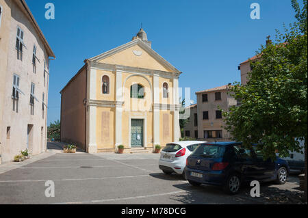 Petite église, Mucchieto, Novale, Corse, France Banque D'Images