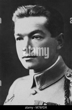 Portrait de l'aviateur Paul René Fonck (1894 - 1953) surnommé le ace aces, adjoint de l'Vosges en 1919 Banque D'Images