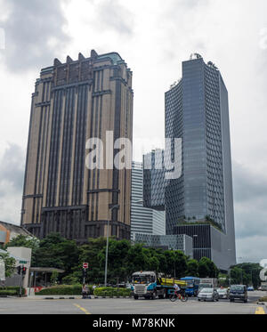 Style Art déco, Parkview Square et tours en duo, de Rochor Singapore. Banque D'Images