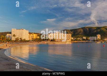 La plage de Palma Nova, Majorque, Îles Baléares, Espagne, Méditerranée, Europe Banque D'Images