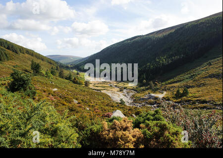 Belle vue sur la vallée en Glendasan , Co Wicklow, Irlande Banque D'Images