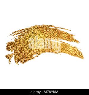 Coup de pinceau peinture couleur or Illustration de Vecteur