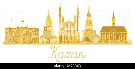 La Russie Kazan City Skyline Silhouette d'or. Vector Illustration. Concept simple pour le tourisme Présentation, bannière, un placard ou un site Web. Illustration de Vecteur