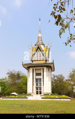 Cambodge Killing Fields monument mémorial building à Choeung Ek centre Musée du Génocide, Phnom Penh, Cambodge Asie Banque D'Images