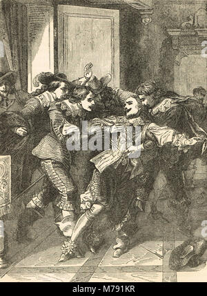 L'assassinat de George Villiers, 1 duc de Buckingham, 23 août 1628 Banque D'Images