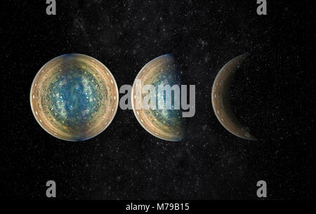 Scène de l'univers avec les planètes, étoiles et galaxies dans l'exploration de l'espace. (Éléments de cette image fournie par la NASA) Banque D'Images