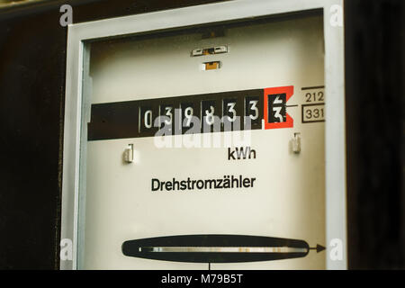 Drehstromzähler - Compteur d'électricité allemand Banque D'Images