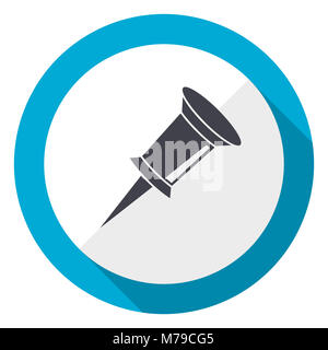 Design plat bleu Pin'icône web Banque D'Images