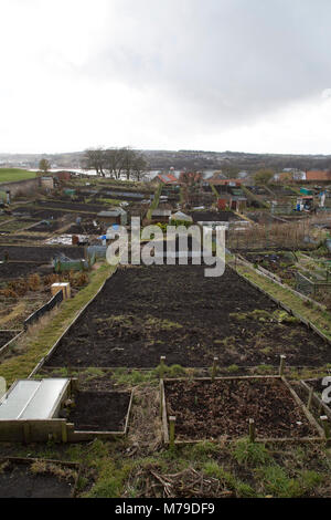 Les allocations de Berwick-upon-Tweed en Angleterre. Les jardins donnent sur la rivière Tweed. Banque D'Images