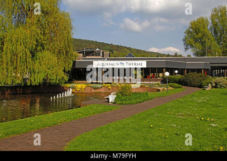 Allemagne, Hesse, Bad Salzschlirf près de Fulda, parc thermal, Aquasalis Therme, thermes, printemps, Banque D'Images