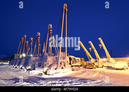 Amérique du Nord, les États-Unis, l'Alaska, au nord de l'Alaska, James Dalton Highway, versant nord, des champs de pétrole de Prudhoe Bay, Deadhorse, Banque D'Images