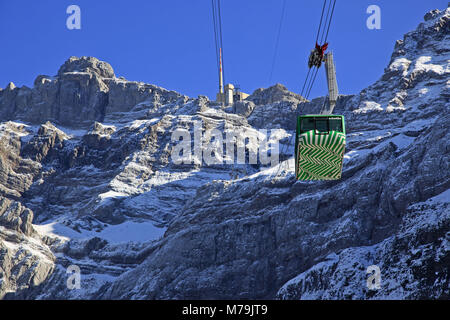 La Suisse, Appenzell, Appenzell Alpstein massif,pays, Säntis, Säntis, Säntisbahn, gondole, Banque D'Images