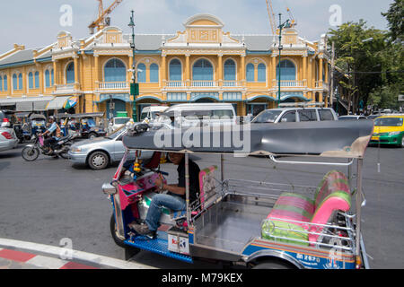 La vieille ville coloniale à tha chang dans la ville de Bangkok en Thaïlande. Thaïlande, Bangkok, novembre, 2017 Banque D'Images