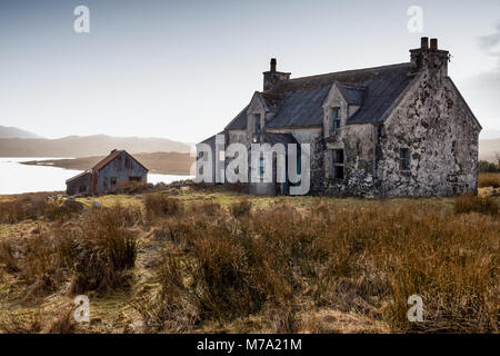 Maison à l'abandon sur l'île de Lewis, Outer Hebrides Banque D'Images