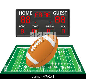 Tableau de bord numérique sports football américain vector illustration isolé sur fond blanc Banque D'Images